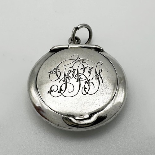 Antique circular fob compact - fob,