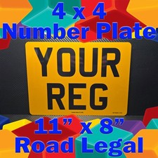 11x8 Rear Number Plate for 4x4