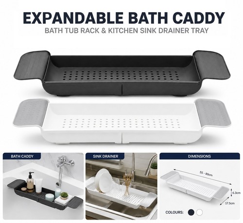 Plastic bath tray caddy - plastic,