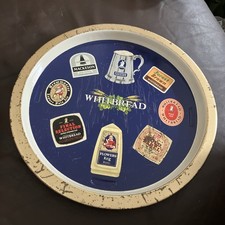 Whitbread  Metal Pub Tray  Brewery Beer Man Cave Home Bar Flowers Mackeson Keg
