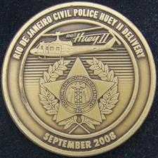 Rio de Janeiro Civil Police Huey II Delivery Challenge Coin