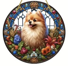 POMERANIAN Dog Lover LARGE SUNCATCHER Art Christmas Birthday Present Gift PET