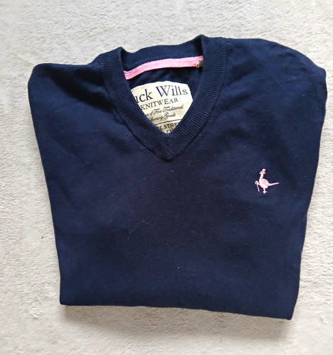 Jack wills navy neck - v-neck, knit
