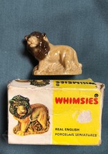 Vintage Wade Whimsie No.16 Male Lion In Original Box Black Mane