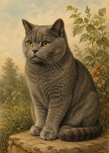 British shorthair cat art - shorthair, a4