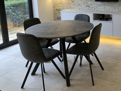 Round dining table grey - round,