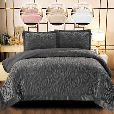 3 PCS Velvet Quilted Bedspread