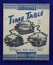 EAST YORKSHIRE MOTOR SERVICES LTD SLEDMERE VILLAGE BUS COACH TIMETABLE MAY 1952