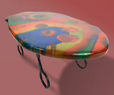 Unique Artist Dappr Original Coffee Table Peacock Resin HandMade Helicopter Legs