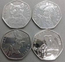 BEATRIX POTTER 2017 complete set 50p coin Fifty Pence, uncirculated