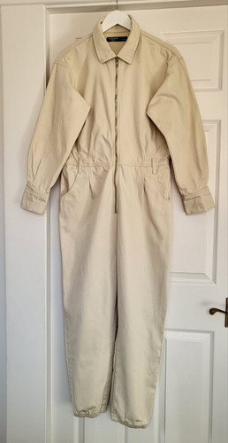 Cream denim utility boilersuit - utility,