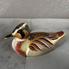 ROYAL CROWN DERBY BAIKAL TEAL DUCK PAPERWEIGHT SILVER  STOPPER