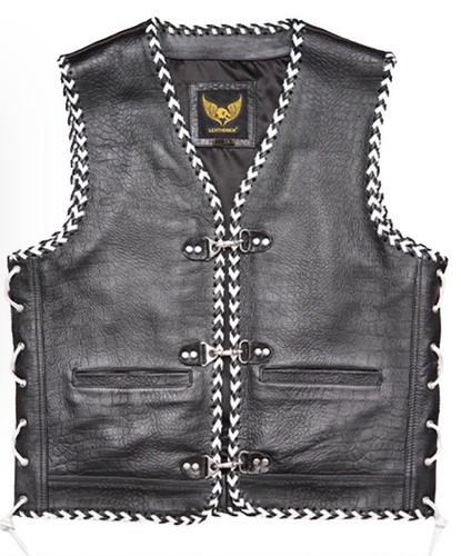 3xl mens leather biker vest - mens,