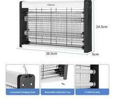 Bug Zapper 20W Fly Zapper Electric Mosquito Killer Lamp with UV Light Plug-in...