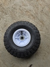 10 Inch 4.10/3.50-4 white Wheel & Tyre Offset Hub & Bearings Sack Truck Trolley