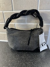 Black Zara Shoulder Bag With beautiful Studded Detail.