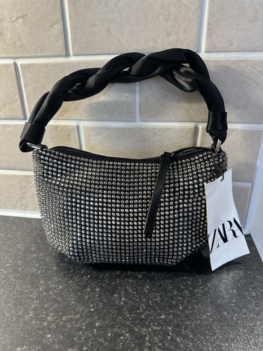 Black zara shoulder bag with - zara,