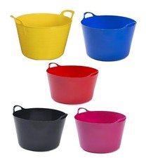 Heavy Duty Flexi Tub With Handles Horse Feed Trug Storage Bucket - 4 Colours