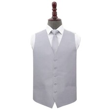 Mens Waistcoat & Tie Set Plain Shantung Formal Wedding Tuxedo Vest by DQT