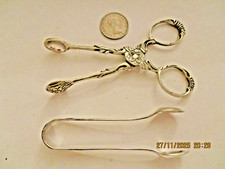 ANTIQUE, SILVER PLATED SUGAR NIPS , TLC NEEDED , TONGS & 1963 SIXPENCE- OPTIONAL