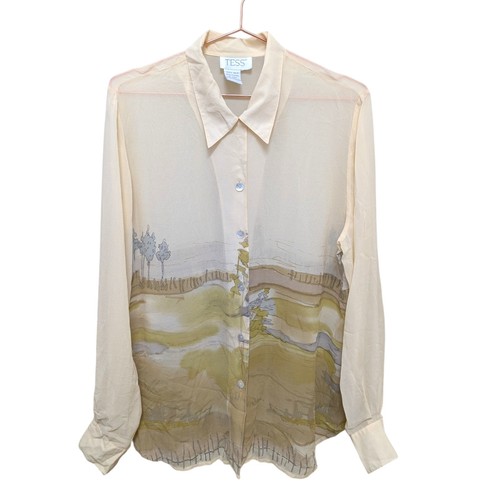 Vintage tess 100 silk blouse - 100%,