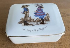 Vintage Petticoats And Pantaloons 1970’s Porcelain Trinket Box Holly Hobbie