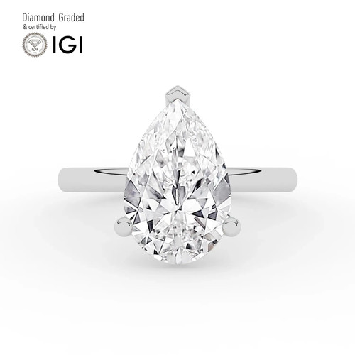 Pear diamond engagement ring - pear,