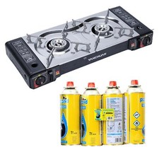 Portable Double 2 Burner Gas