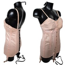 Vintage shapewear pin up Full body girdle corselet thirties rose pink new