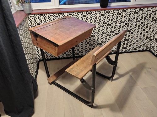 Vintage children school desk - vintage,
