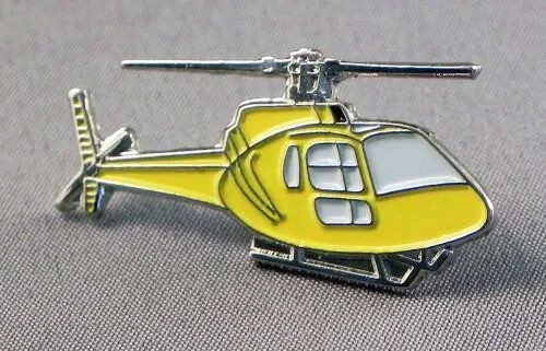 Yellow helicopter pin - yellow, badge