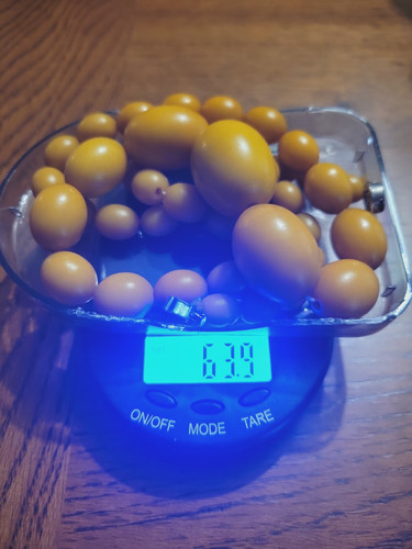 Bakelite amber graduated - bakelite, beads