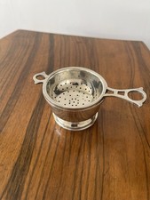 1944 Solid Silver Mappin & Webb Tea Strainer & Drip Bowl Hallmarked Birmingham