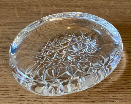 Vintage glass oval trinket - glass,