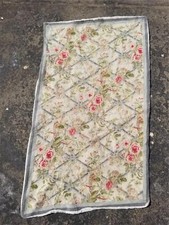 Vintage French Needlepoint Floral Wool Rug 139x81cm