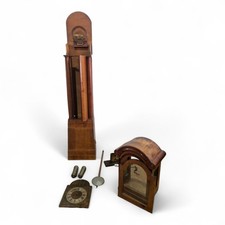 Antique tall continental mahogany long case clock