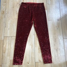Next red Sparkly Velvet Leggings , Age 8 Christmas 
