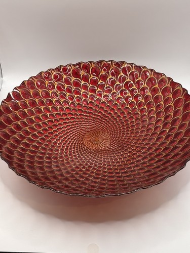 Large red gold peacock - large,