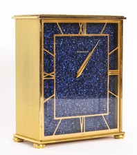 Vintage Jaeger le Coultre Lapis Lazuli Mantel Clock c.1970 20th C