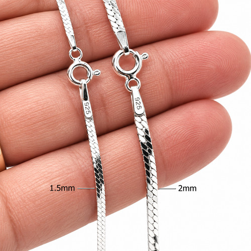 Silver chain necklace - silver,