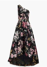 Marchesa Notte One-shoulder pleated brocade gown (UK SIZE 8)  **New with tags**