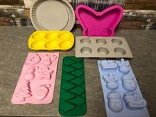 Bundle Of Assorted Silicone Moulds ~ Muffins, Easter Eggs, Butterfly Cake, Xmas