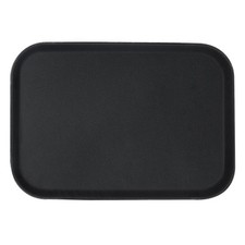 1x Black 66cm x 45.5cm Rectangle Non-Slip Serving Tray Plastic Food Tea Trays