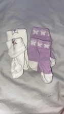 2 Baby Girl Purple Star N Butterfly Long Newborn Socks. Primark