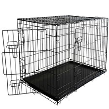 Sturdy Black Dog Cage with 2