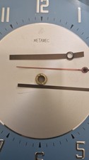  2 x Original Vintage Retro  Blue and Silver Wall Clock - Metamec