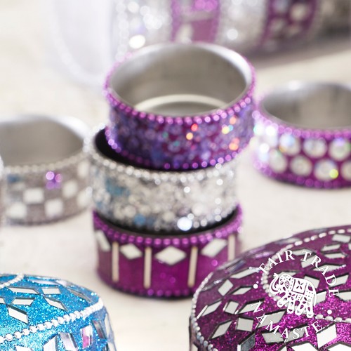 6pk glitter tealight holders - glitter,