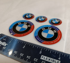 5x BMW Gel Decals Silver