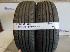 185/65/15 Tyres Pair of Part Worn Runway Enduro HP 88H 6mm Tires Warn Two