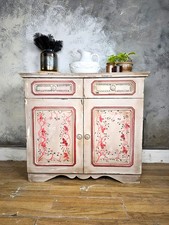 Hand Painted French Country Sideboard – Rustic Cottage Style Storage Cabinet